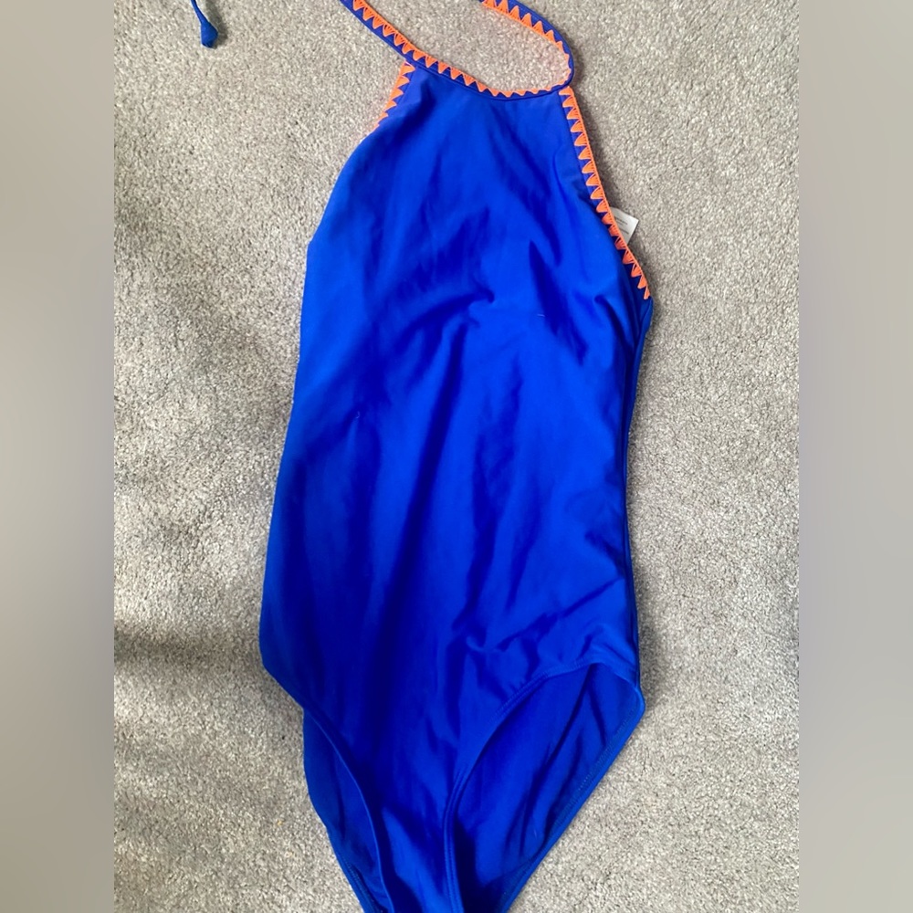 Royal/Cobalt Blue One-Piece Swimsuit, Open Back; Size 4; GUC